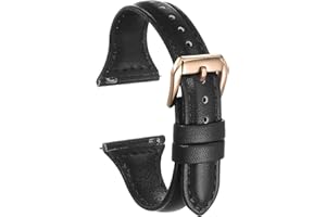 HARFINGTON Multi-color Genuine Leather Watch Band Quick Release Elegant Slim Thin Top Grain Replacement Wristband Strap for Watch & Smartwatch