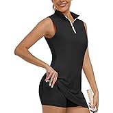 Hiverlay Tennis Dresses for Women Golf Workout Dress with Built in Shorts and Pockets for Sleeveless Athletic Dresses