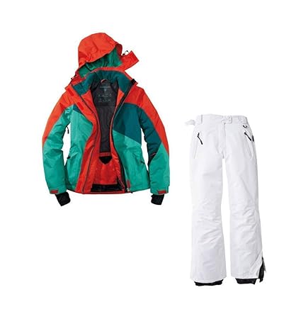 Crivit Skianzug 2tlg. Funktioneller Skianzug Für Damen M-14 Rot Grün Weiß