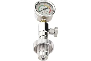 kowaku Yoke Tank Pressure Checker Scuba Diving Pressure Gauge Stainless Steel Compact Accessory,for Water Sports Underwater Diver