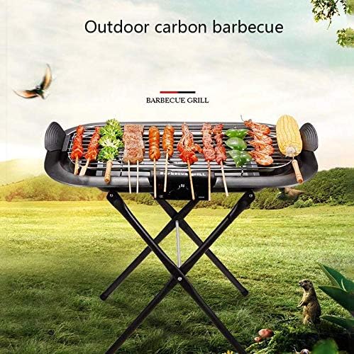 review BIYLL Smokeless Grill Electric, Adjustable Heat Control with Drip Tray, with Removable Grill, 2000W, for Camping Indoor Outdoor. with Virtually No Smoke