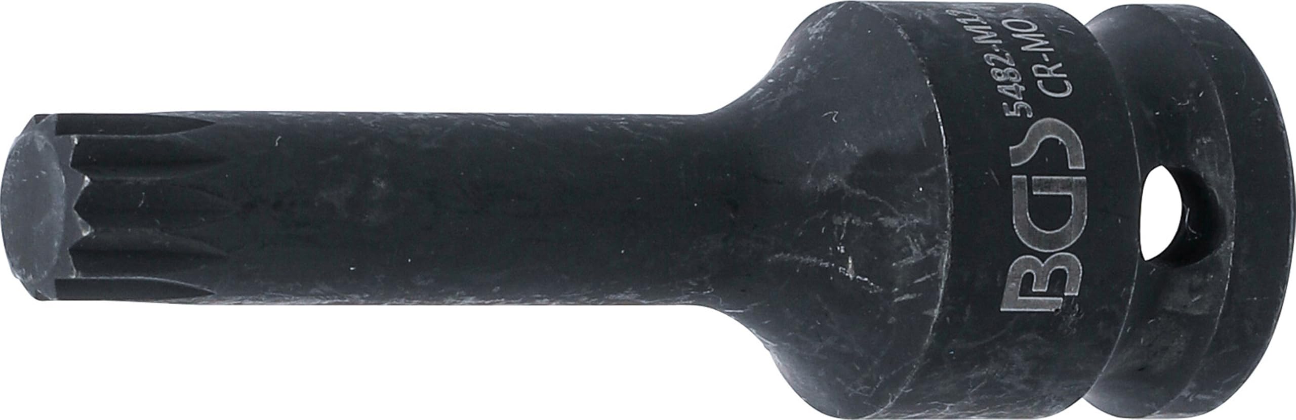 BGS 5482-M12 | Impact Bit Socket | length 75 mm | 12.5 mm (1/2") Drive | Spline (for XZN) M12