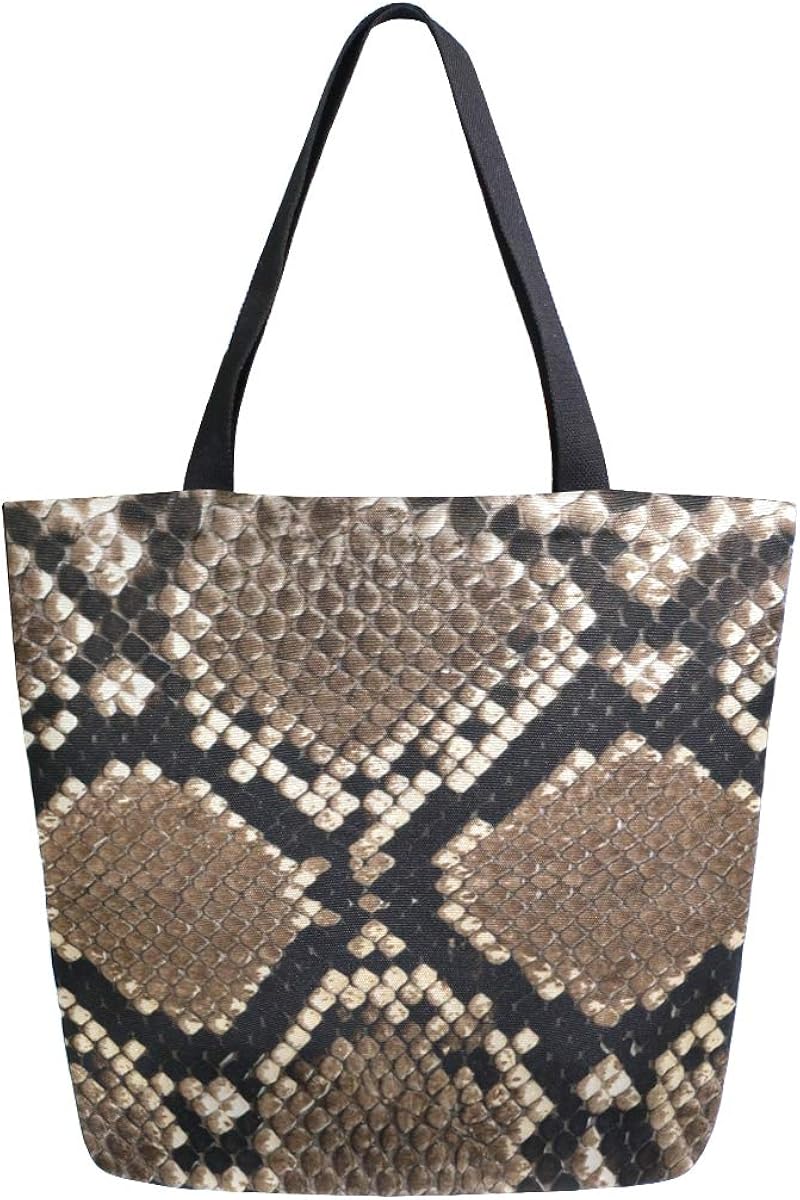snake print tote bag