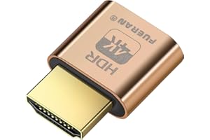 FUERAN 4K HDR HDMI Dummy Plug - Headless Display Emulator for GPU Virtual Monitor Support up to 4K@60Hz, 1080P 120Hz | Plug & Play for Rendering, Remote Access | Windows/Mac/Linux Compatible(4K- HDR)