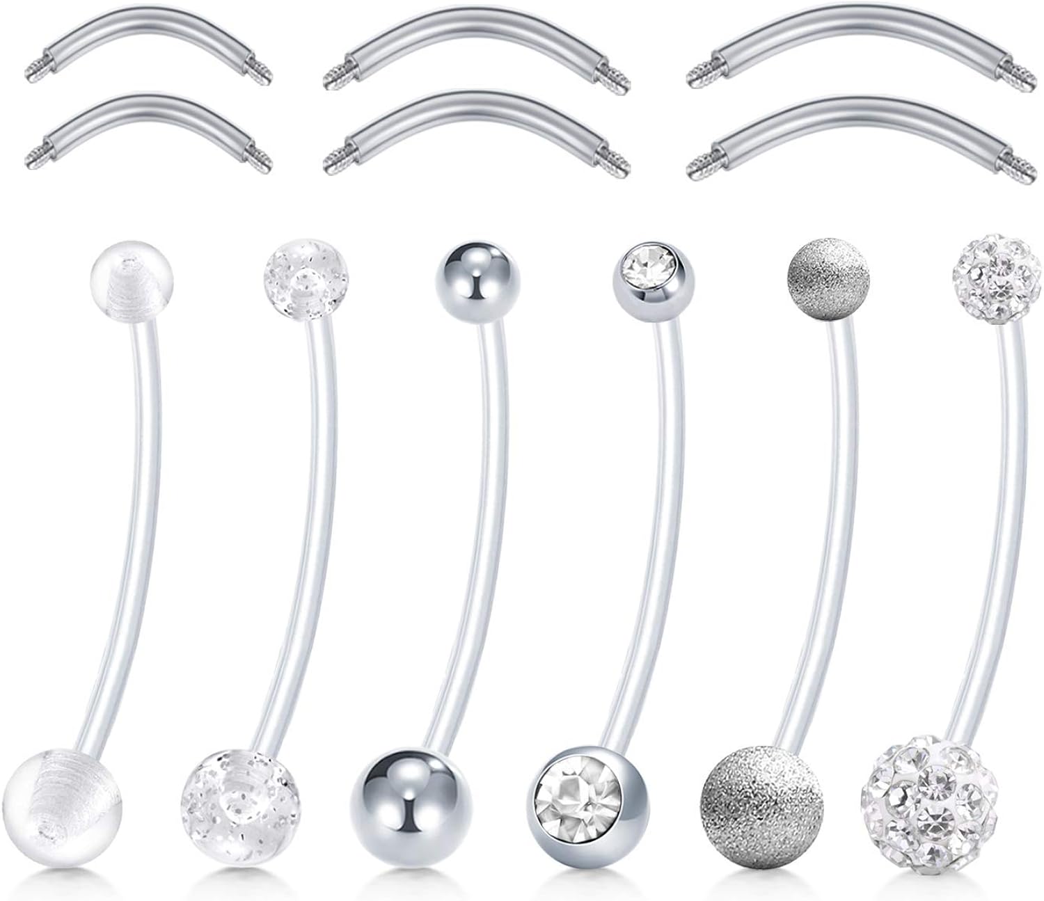 Mayhoop Pregnancy Belly Button Rings 14G Mix Style 32mm