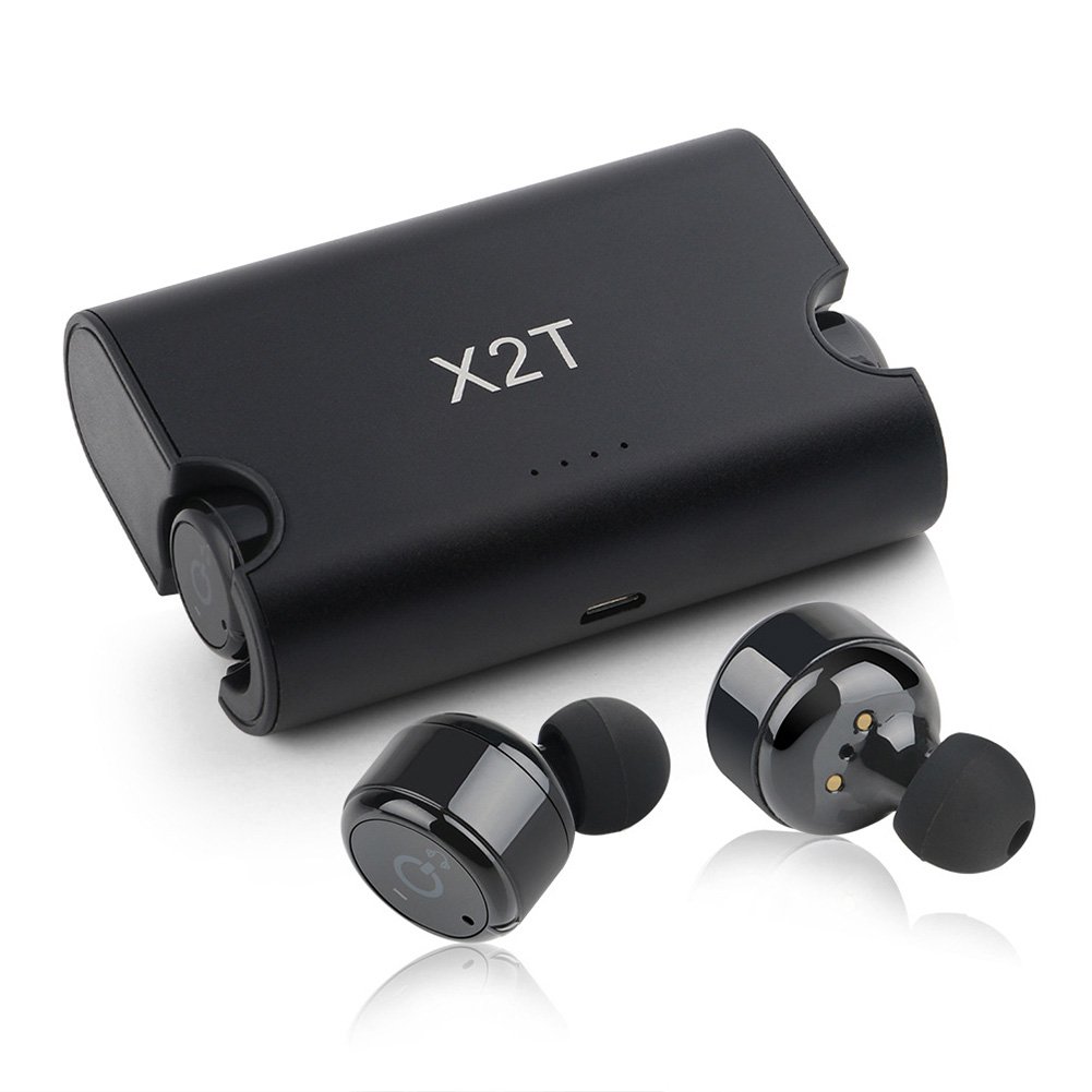 Wireless Earbuds for iPhone 8/8 Plus - WiFun Bluetooth Headphones Wireless Earphones with Charging Case for Galaxy S8/ S7/ S6/Note 8 - Twins Stereo V4.1 Bluetooth Headset with Mic (Dark Black)