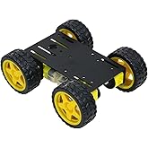 Professional 4WD Robot Smart Car Chassis Kit C101 with Speed Encoder TT Motor, Metal Wheeled Robotic Model Sciences Experiment Platform for Arduino/Raspberry Pie/Microbit STEAM Competition