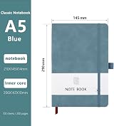 Lefute A5 PU Leather Notebook 200 Pages Light Blue Journal 21x14 cm view 2