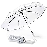 G4Free Small Clear Umbrella for Rain, 42 Inch Women and Men Use, Weddings, Proms, and Special Events, Auto Open & Close