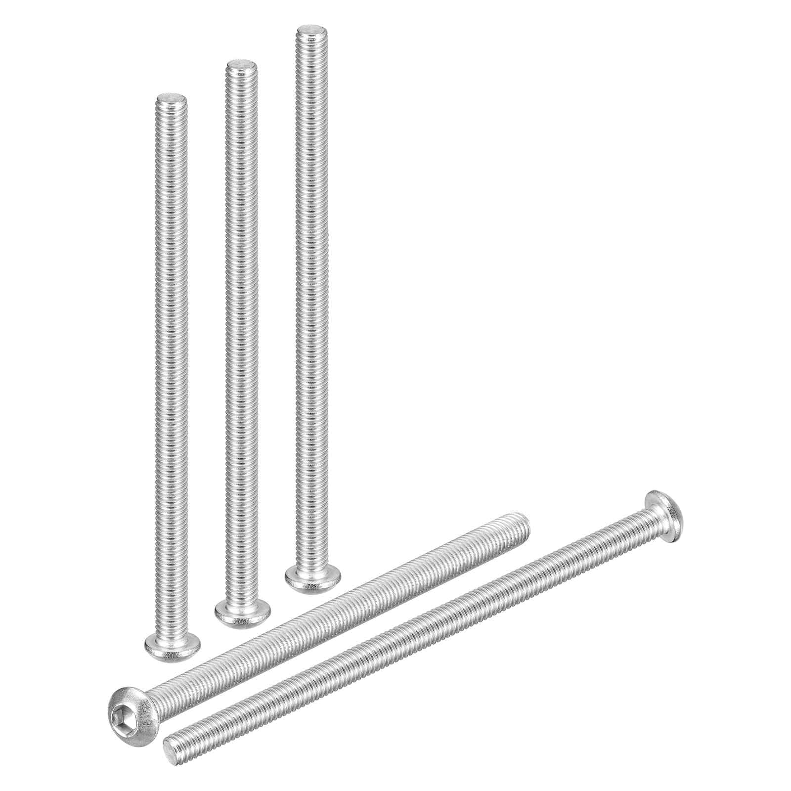 DTGN M6-1x100mm Button Head Socket Cap Screws - 12Pack - Good for Road Bicycle, Mountain Bike, Auto, Motorcycle - 304 Stainless Steel Whitewashed - Hex Socket Drive Fasteners