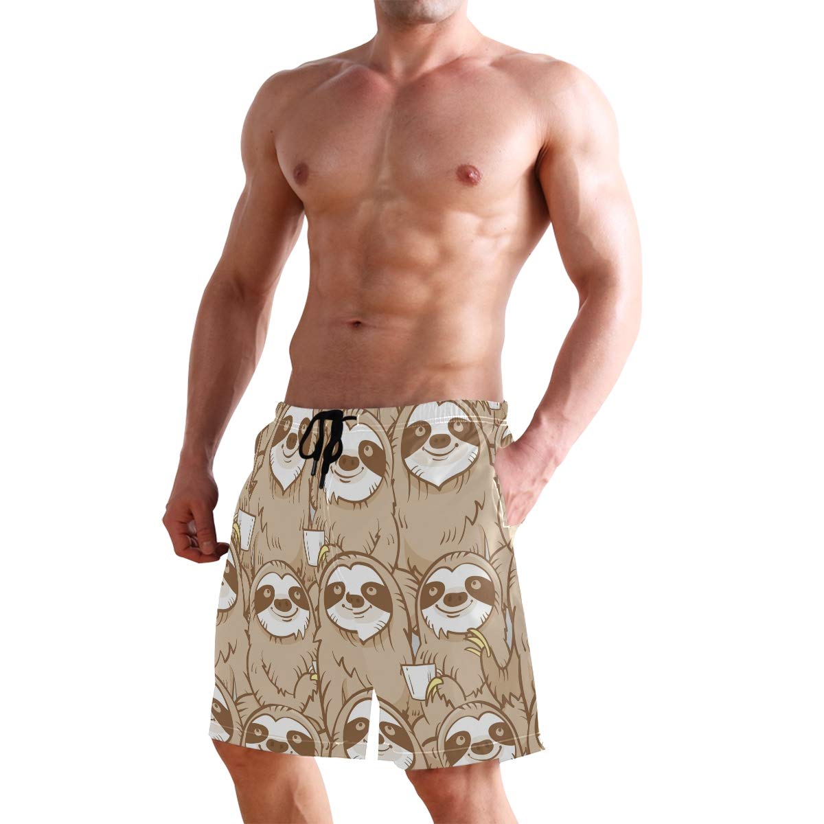 sloth swim trunks