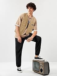 Verdusa Men's Sleeveless Letter Patched Buckle