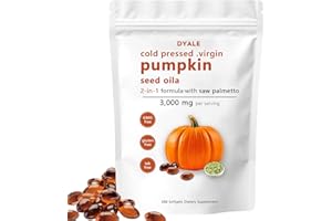 DYALE Pumpkin Seed Oil with Saw Palmetto,200 Softgels | Cold Pressed, Pure Virgin Oil, Essential Fatty Acids & Phytosterols | Supports Hair, Urinary, Bladder & Prostate Health | Non-GMO (1pc)