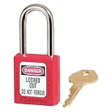 Master Lock Lockout Padlocks - 1-1/2" Shackle - Red