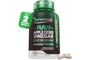 Herbtonics Raw Apple Cider Vinegar Capsules 1500mg with Mother | Weight Management, Detox & Digestion Formula with GLP-1 Support | Unfiltered ACV for Metabolic Support | 120 Vegan Capsules