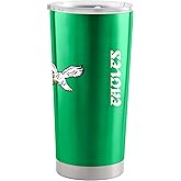 Team Fan Apparel NFL 20oz Gameday Stainless Steel Tumbler, Insulated For Hot & Cold, Slider Lid, On-The-Go Travel, Officially Licensed (Philadelphia Eagles - Kelly Green)