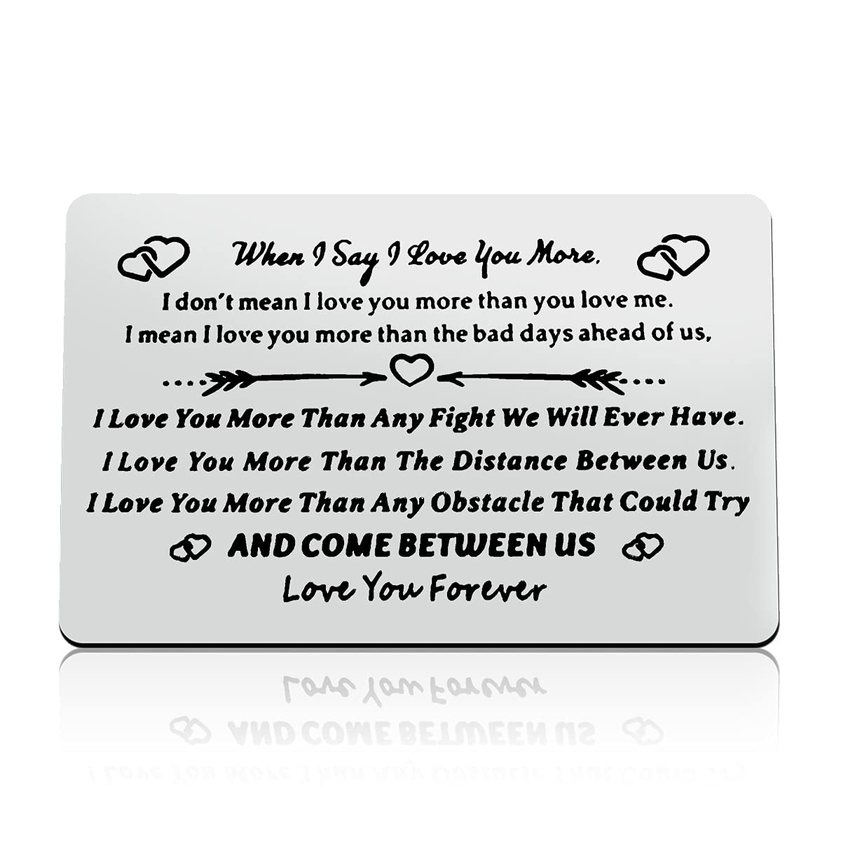 Valentines Day Gift for Men Engraved Wallet Card for Boyfriend Fiance Husband I Love You Gifts for Him Wedding Anniversary Christmas Birthday Gifts for Men