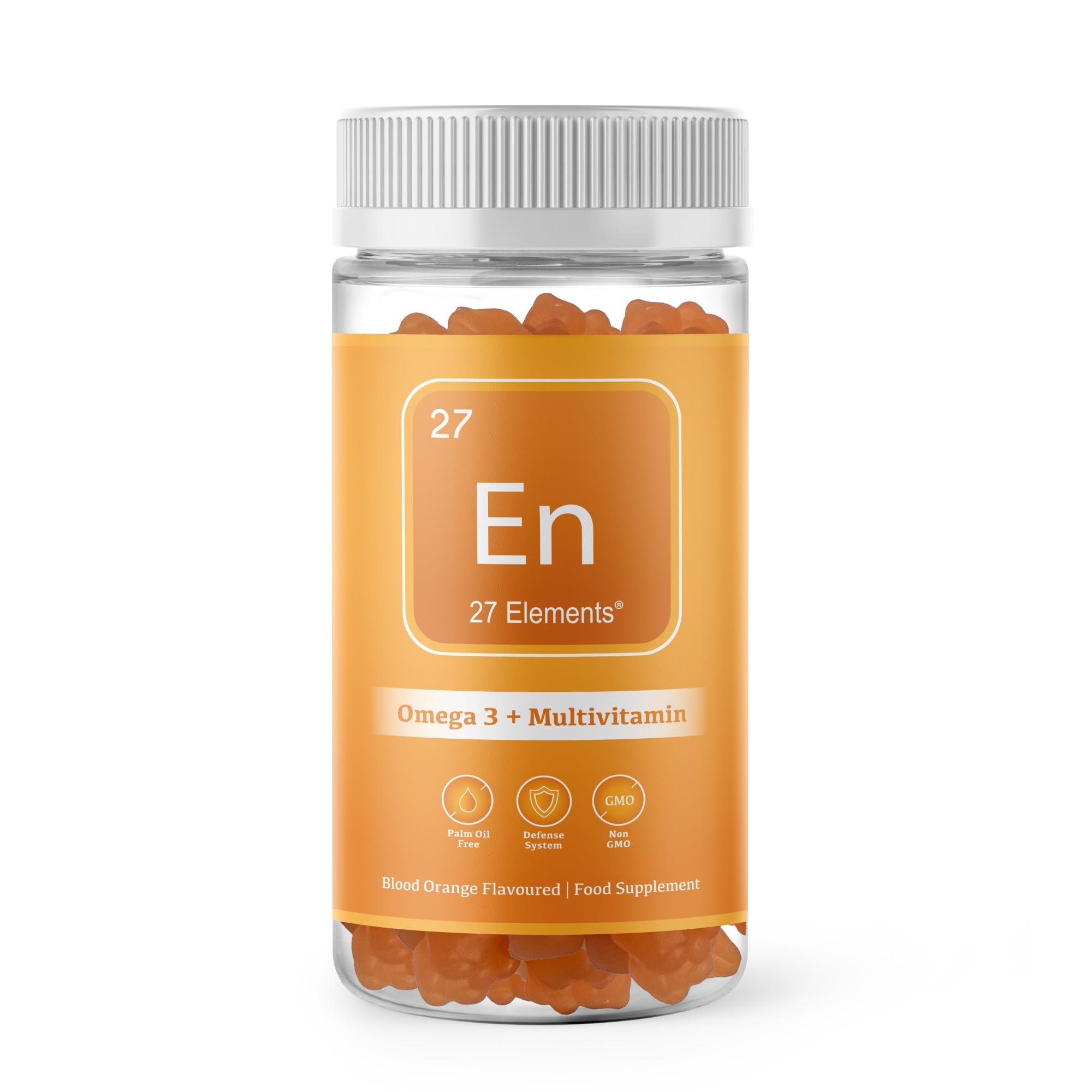 Omega 3 + MultiVitamin Gummies | Natural Orange Chewable Gummy Supplement for Adults & Children | One Months Supply - 30 Gummies | Gluten & Palm Oil Free Gummies | Made in the UK