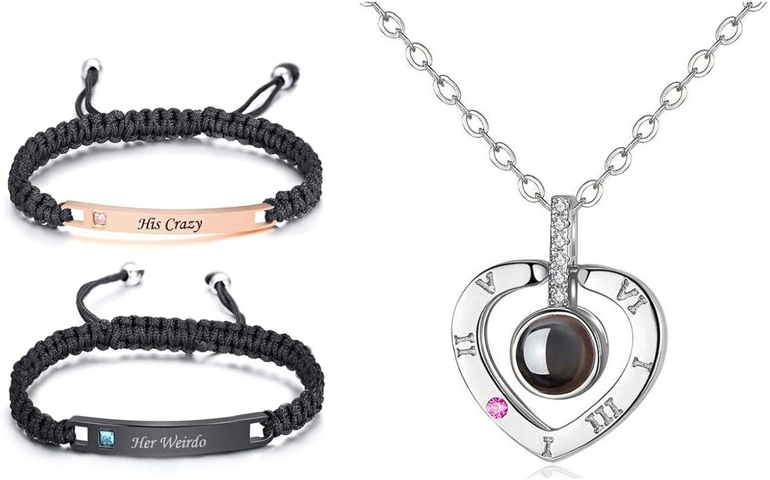 Amazon.com: MJartoria Bundle -Couples Bracelets, Personalized Matching