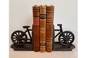 Retrome Decorative Bicycle Book Ends Pair, Antique Bike Bookends for Shelves, Cast Iron…