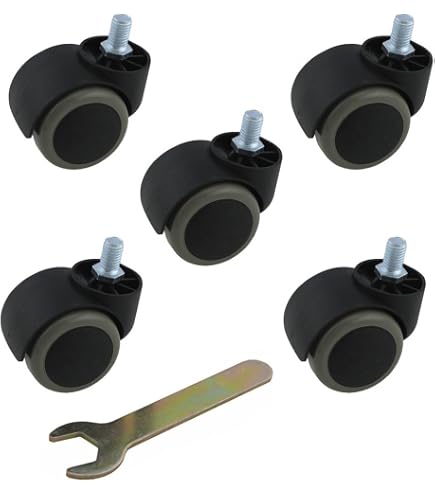 Uxcell 5-Pack Office Chair Caster Wheels – 2 Inch PU Twin Wheel, M10x14mm Threaded Stem, White - View #11