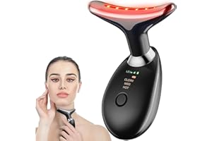 BUDOBIRUON Red Light Therapy for Face, Face and Neck Massager, Wrinkle Remover with Red Light Therapy for Skin Care, Cleansing, Rejuvenating, and Smoothing (Black)