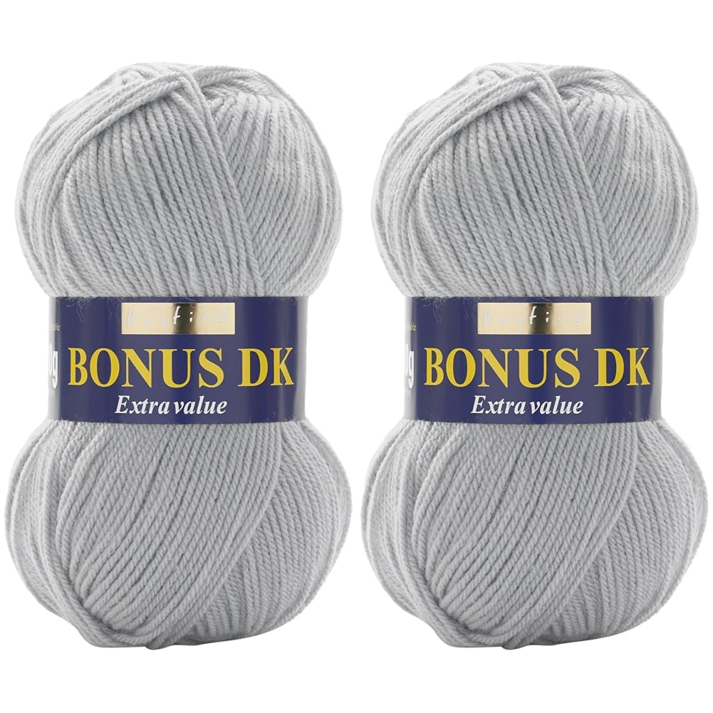 Sirdar Hayfield Bonus DK Double Knitting, Silver Mist (678), 100g (Pack of 2) — image 1