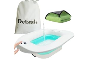 DETSUK Electric Sitz Bath for Hemorrhoid Relief, Postpartum Care, and Perineal Soaking | Automatic Flushing, Foldable Sitz Bith Kit, Portable Bidet Basin for Hip Bath Soak, Pain Relief (Green Set)