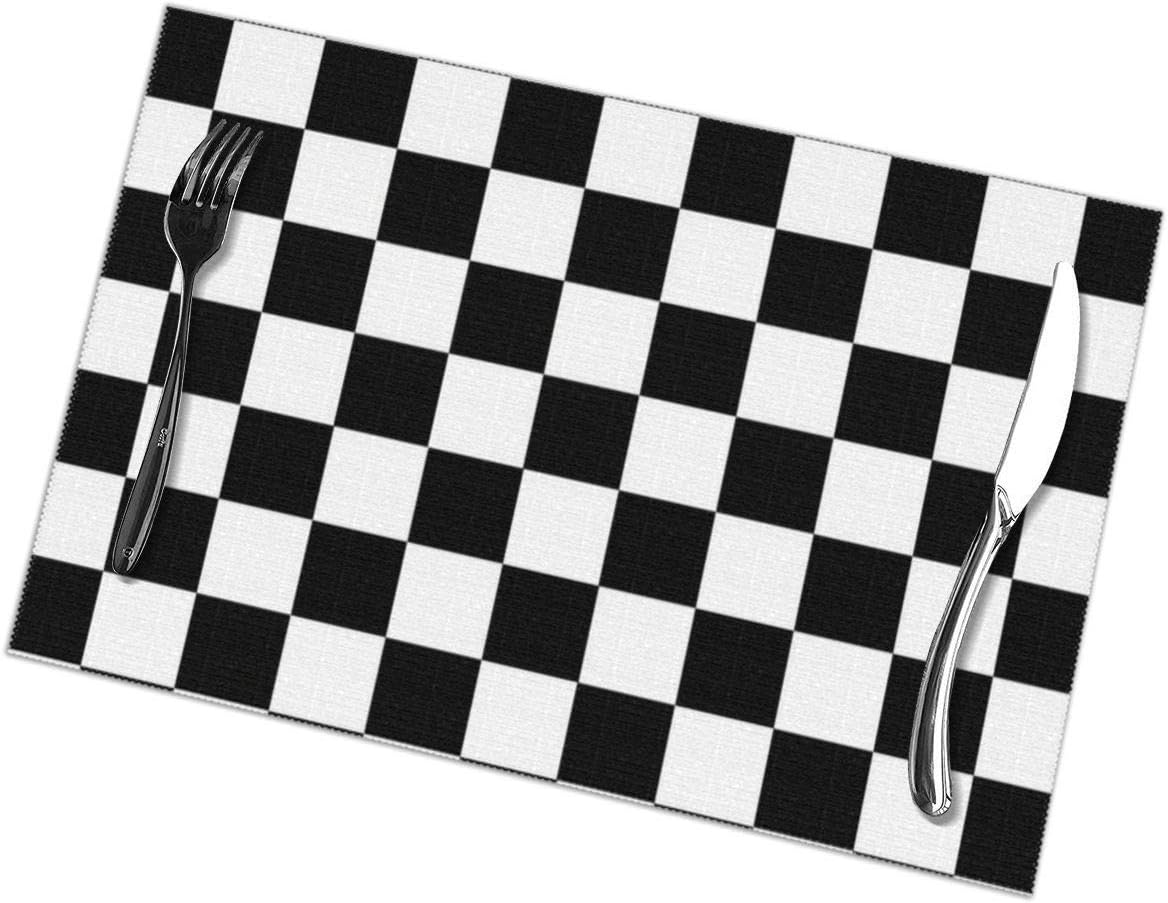Placemats Set of 6 for Dining Table Checkerboard