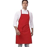 Chef Works unisex adult Butcher Apron apparel accessories, Red, 34-Inch Length by 24-Inch Width US