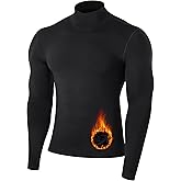 Runhit Men's Thermal Compression Shirts Mock Turtleneck Long Sleeve Undershirt Fleece Lined Athletic Workout Base Layers
