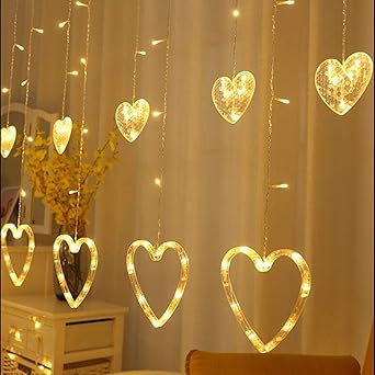 DesiDiya Star Curtain Lights 12 Stars 138 LED Star String Stars Shaped String Lights Plug in