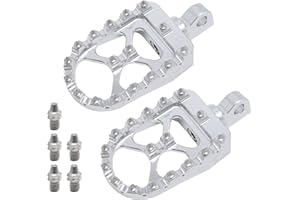 VIKKSAER 2Pcs Dirt Bike Foot Pegs Silver, Aluminum CNC Pedals Rests, Replacement for Surron Light Bee X(LBX) Replacement for 
