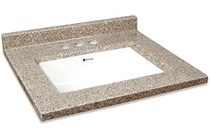Transolid Charlotte2231-LWB Charlotte Cultured Marble 4-in Centerset Single-Bowl Vanity Top, 31" x 22", Latte