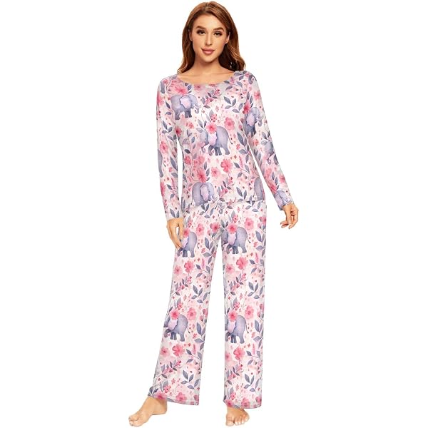 Amanda Blu Women's 2-Piece Pajama Set - Super Soft Sleep & Lounge Wear, V-Neck Top & Pants - View #12