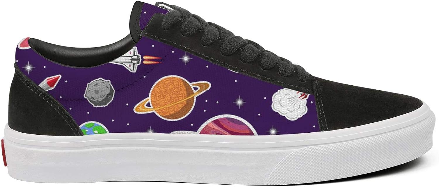 Purple Space Alien Astronaut Platform LowCut Canvas Laced