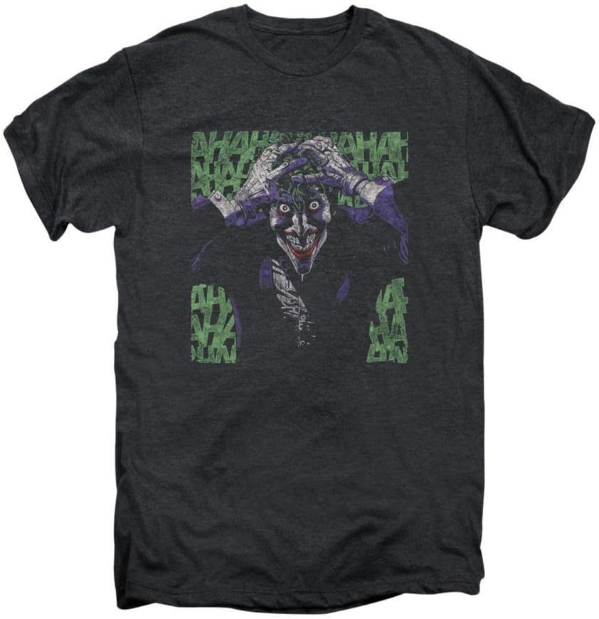 Warner Bros. Men's The Joker Insanity Premium Smoke T-Shirt Large Heather
