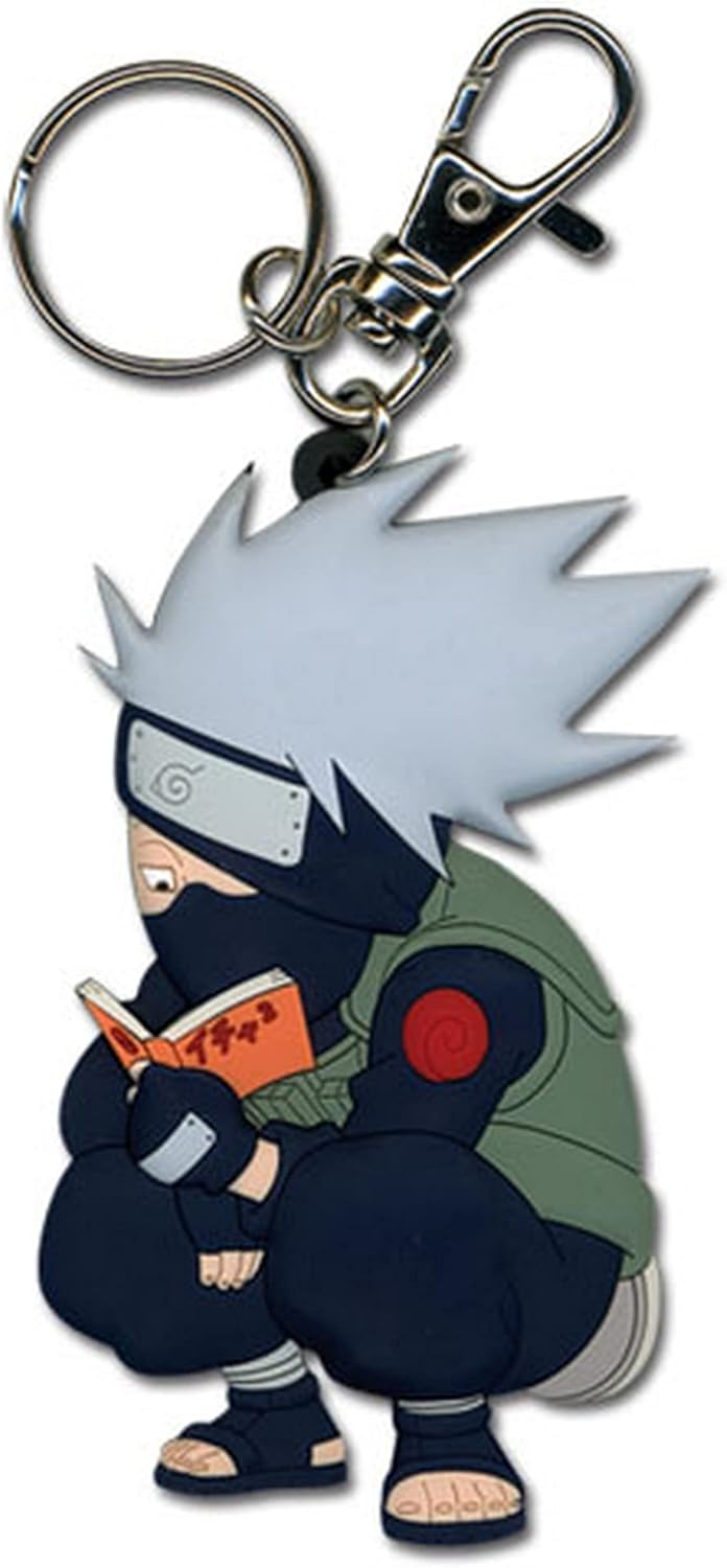 Great Eastern Entertainment Naruto Kakashi Reading The Paradise PVC Keychain,Blue,Large: Toys & Games