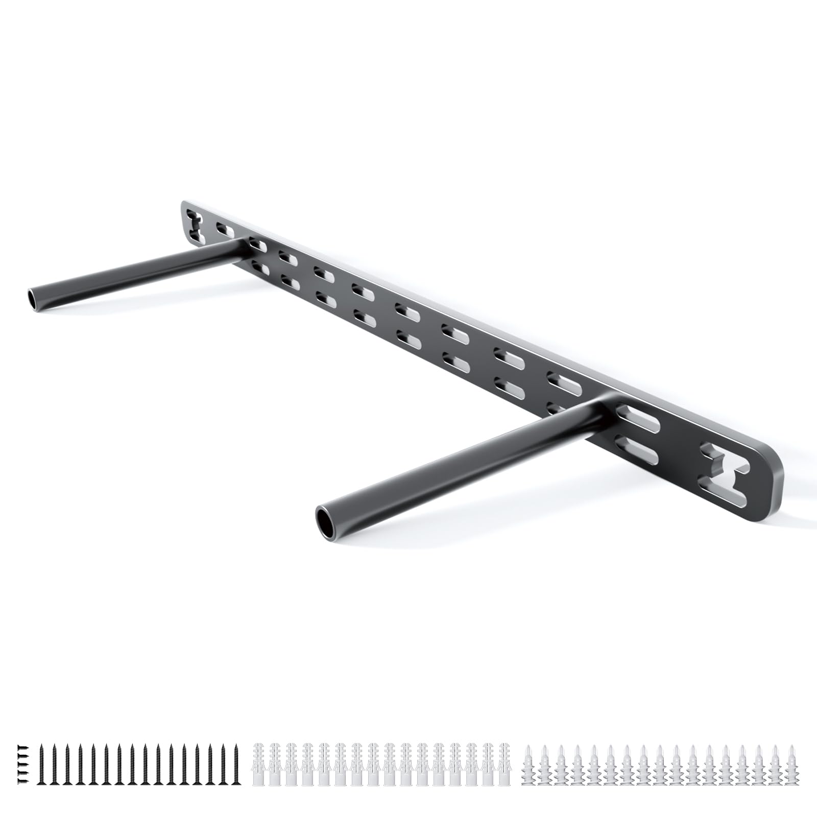 Photo 1 of 1pc Floating Shelf Bracket Heavy Duty,Decorative Floating Shelf Hardware Hidden Black Metal Fireplace Mantel Brackets (18"X6"X1.0" Without Tools)