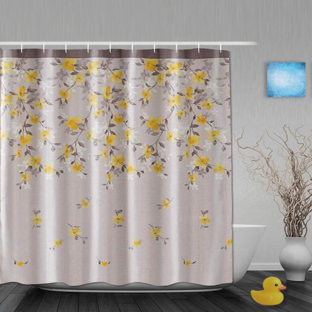 LnimioHOX Shower Curtain,Garden Falling Floral Flowers