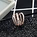 CRARINE Women Statement Promise Ring Pave Zirconia Fashion Knuckle Rings Eternity Ring Wedding Band Plated Rose Gold