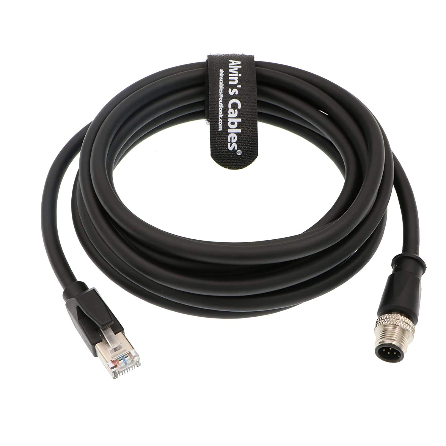 Alvin's Cables Ethernet Cable M12 8 Pin A-Code to RJ45 for Cognex Camera Waterproof 9.8Ft/3M