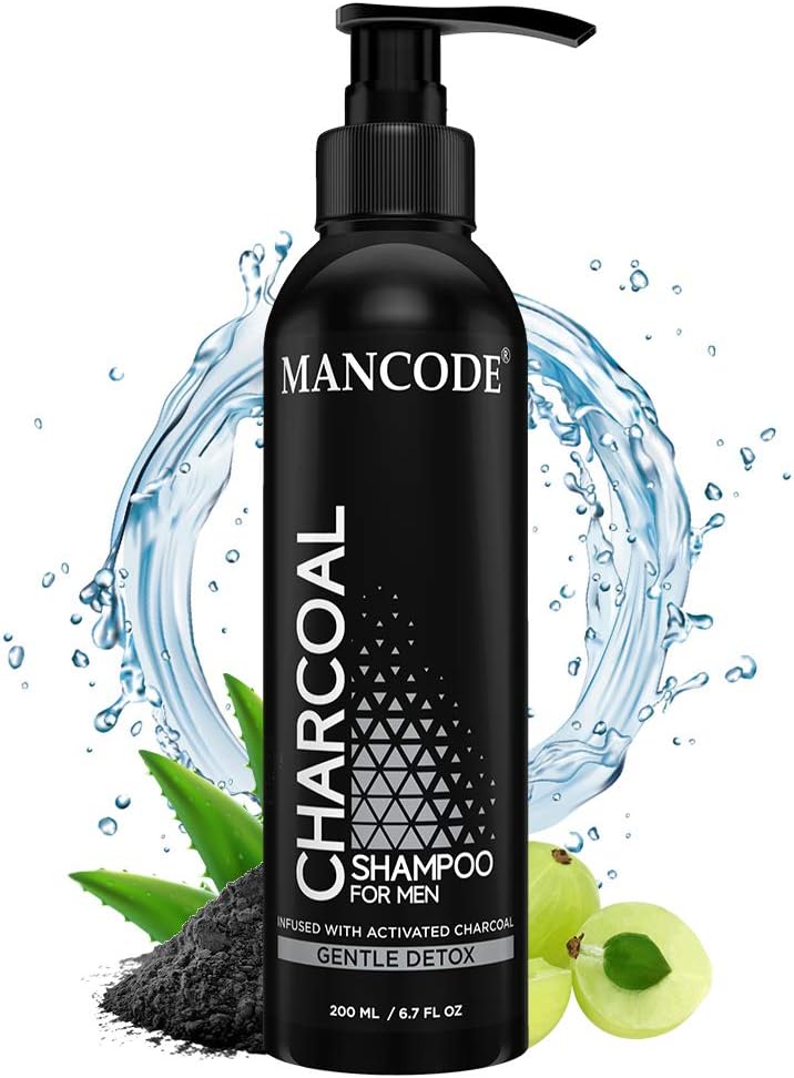 Buy Mancode Charcoal Hair Shampoo 200ml for Men, Infused with Activated