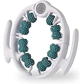 Qkiky Cellulite Massage Tool Lymphatic Drainage Massager for Thighs & Legs & Buttocks, Anti Cellulite Roller with Detachable Handles Fascia Massage Tool for Contoured & Smoother Skin, White-Green