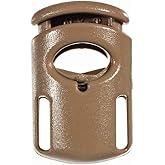 Ellipse Cord Locks for Use with Paracord, Bungee Cord, Drawstrings, Backpacks, and More – 1/4 Inch Hole Diameter (10 Pack, Coyote Brown)