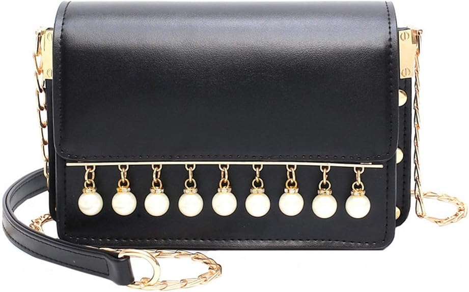 2019 New Women Chain Messenger Bags Pu Leather Women Shoulder Bag Pearl Tassel Solid Clutches