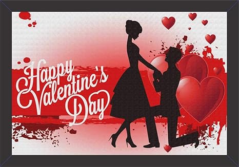 Mad Masters Canvas Happy Valentines Day Red Heart Love Couple