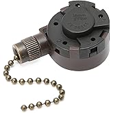 Ceiling Fan Switch Zing Ear ZE-268S5, 4 Speed 5 Wire Switch Ceiling Fan Light Replacement Speed Control, Compatible with Hunter Ceiling Fan(Bronze Pull Chain)