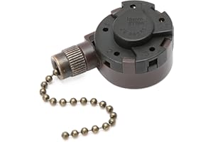 BSENTSTER Ceiling Fan Switch Zing Ear ZE-268S5, 4 Speed 5 Wire Switch Ceiling Fan Light Replacement Speed Control, Compatible with Hunter Ceiling Fan(Bronze Pull Chain)