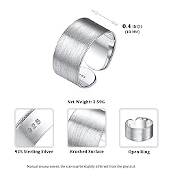 10mm 925 Sterling Silver Rings for Women Mens